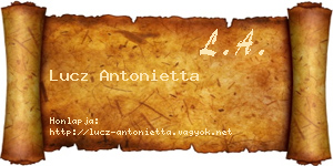 Lucz Antonietta névjegykártya